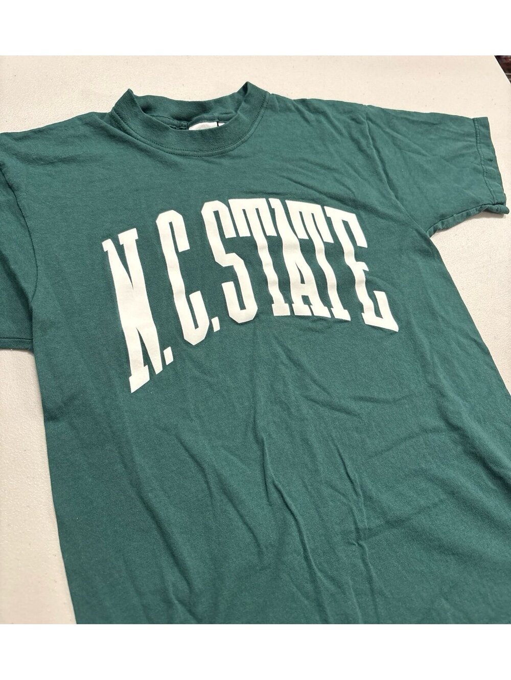 Vintage NC State Wolfpack T-Shirt Size M Green Soffe USA Made 90s College Tee